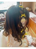 編みたらしヘアアレンジ