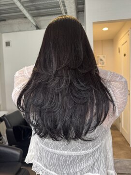 バンクスヘアー(BANK'S HAIR) レイヤーカットで動きと軽さをプラスした黒髪ロング