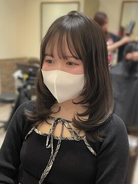 ヘアメイク シュシュ(Hair make chou chou) ワンカールで決まるレイヤー　ミディアムレイヤー　髪質改善
