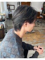 セットアップ 岡山北長瀬店(SET-UP)&nbsp;透明感細めハイライトメンズウルフショートセンター