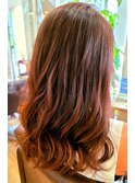 可愛いロングレイヤーxベージュ