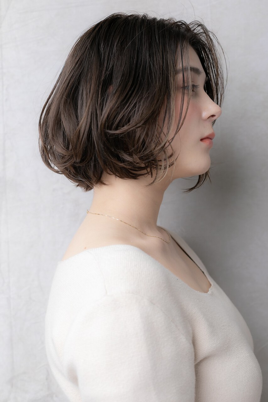 くせ毛風アシンメトリー大人ショートボブ309Z大宮30代40代50代