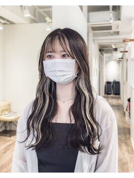 ゴウトゥデイ 横須賀店(GO TODAY) 切りっぱなしロングとホワイトベージュのフェイスフレーミング