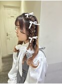 サイド編みたらし♪イベントヘアメ
