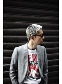 大人男子のブリーチカラー　ベリーショート