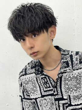 アーリー(Ali'i) ソフトツイストパーママッシュウルフ束感ショートレイヤーメンズ