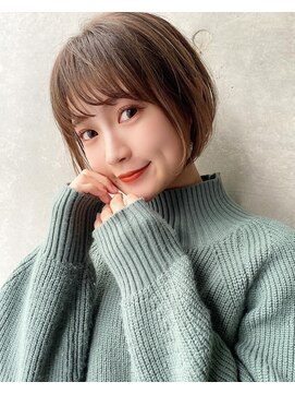 エニ 自由が丘(ENi) 黒髪/グレーベージュ/レイヤーロング/前髪パーマ[自由が丘駅]