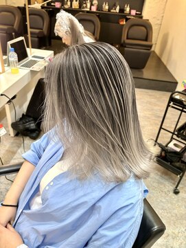 ブレンド 渋谷(BLend) 前髪ハイライトカラーこなれミディイメチェンウェーブパーマ