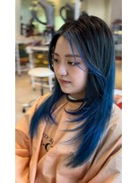 ヘアーステージ シーオーアル&nbsp;レイヤーブルーバレイヤージュ。