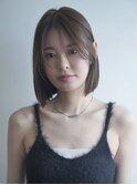 シースルーバング透明感カラーおしゃれボブ