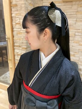 アロマ ヘアー ルーム 新宿店(AROMA hair room) 成人式/卒業式セット☆和装/袴/パール/リボンアレンジ/まとめ髪