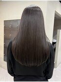 ブリーチなしカラーオリーブベージュ冬カラー透明感カラー/今枝