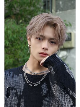 オーシャントーキョー 心斎橋(OCEAN TOKYO WEST) メンズヘアセンターパート毛流れグレージュシャドウ