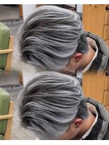 ステラ(STELLA) メンズ/バレイヤージュ/センターパート/ブリーチ&ダブルカラー