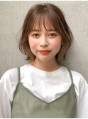 前髪 外ハネボブ 小顔 似合わせカット ダークアッシュ"