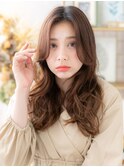 センターパート/韓国巻き/ウォームブラウン/ゆるふわ巻き/艶髪g
