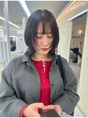 外ハネボブ20代30代40代くびれヘアハッシュカット髪質改善カラー