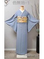 きものサロン すずめ屋&nbsp;レンタル色無地－1(空色　一つ紋　五三の桐)