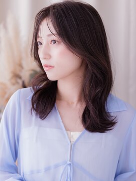 カバーヘア ブリス 川口(COVER HAIR bliss) 暗髪ダークブラウンひし形レイヤーロングウルフカット20代a川口