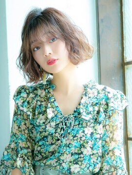 ロンドアベニール 北千住(Lond avenir) 【Lond avenir本田奈穂美】シースルーバングのゆるふわボブ