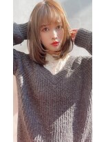 マリアバイアフロート(Maria by AFLOAT) 【shige】ホワイトグレージュコンマヘアネビージュボブウルフ