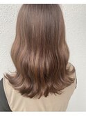 20代30代大人可愛い髪質改善グレーベージュ前髪 レイヤーロング
