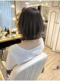 外ハネボブ　縮毛矯正　大人可愛い　くびれボブ