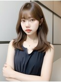 2wayバング 韓国前髪 シースルー ミディアム くびれ#