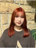 オレンジカラー/レイヤーカット/イメチェン/吉祥寺yuna