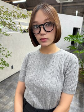 オズ 安積店(OZ) ダブルカラー外ハネボブインナーカラーハイライトケアブリーチ