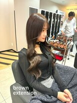 ラピス 大阪アメ村店(Lapis)&nbsp;艶ブラウン×エクステロングヘア