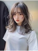 ☆オリーブグレーココアベージュ小顔クラゲヘアー/黒髪/髪質改善