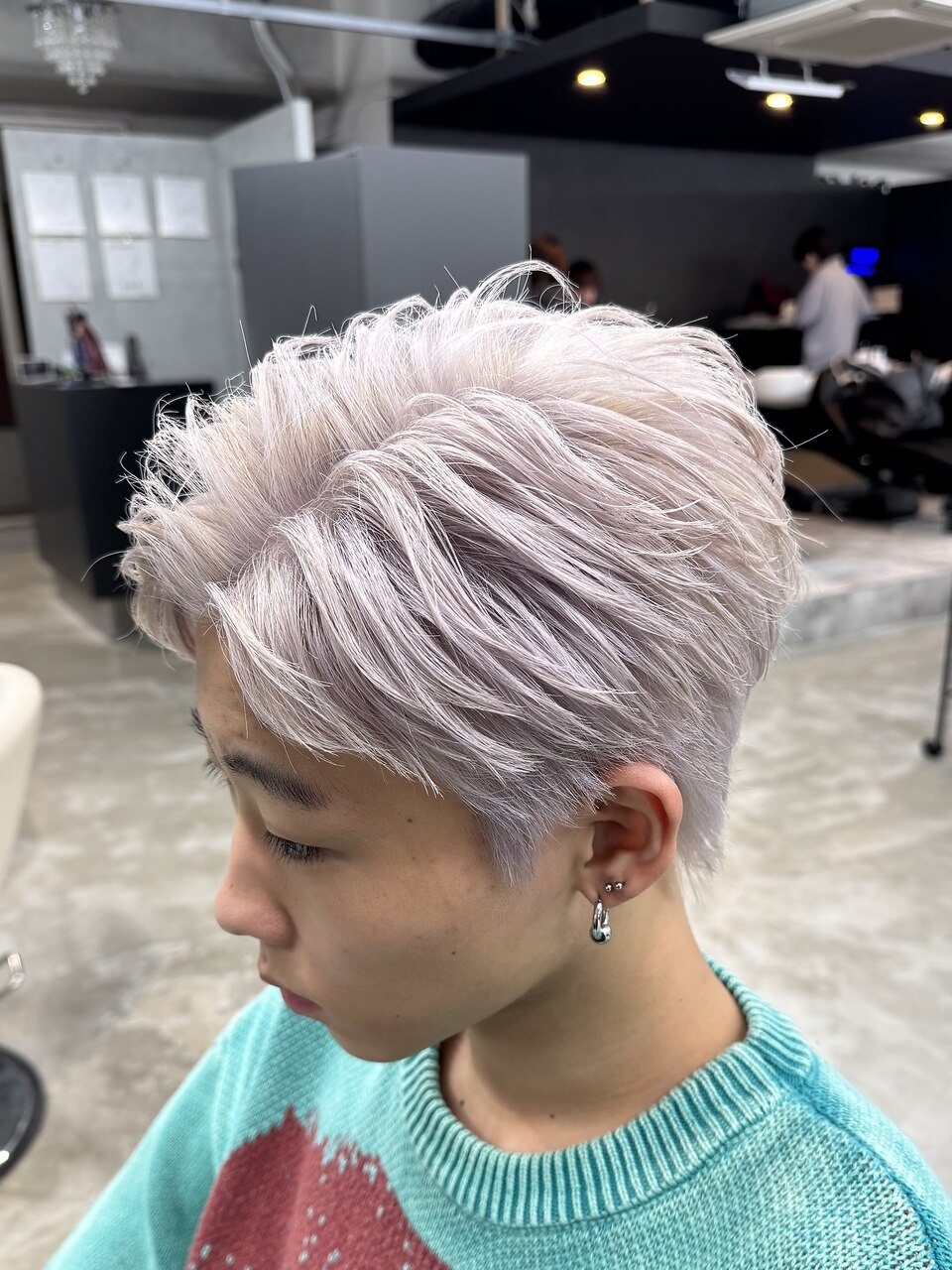 熊本メンズカラー ハイトーン ブリーチ ホワイト MEN'S HAIR