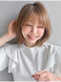 うる艶髪くびれヘア美髪ハイライトカラー外ハネボブモテ髪