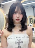 レイヤーカット小顔に見せるヘア/韓国ヘア/髪質改善/福岡/天神
