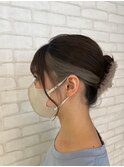 大人美人インナーカラーグレージュアッシュレイヤーグレー