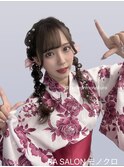 【浴衣着付け　ヘアセット】ツイン編みおろし