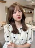 似合わせ小顔カット×韓国レイヤー/ベージュ　顔タイプ診断