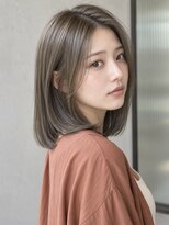 モト 船橋(moto)&nbsp;韓国ロングレイヤー顔周りカットハイトーンミルクティー船橋