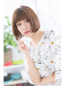 ミック 日暮里店(miq) 小顔仕上げ☆ビターショコラ前下がりオン眉ボブa1