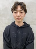 メンズスパイラル平巻きMIXナチュラルパーマ　刈り上げショート