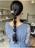20代成人式卒業式向け♪ナチュラルカラー編み込みアレンジヘア