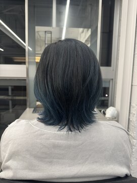 エイト プラット 渋谷2号店(EIGHT plat) ネイビーブルー　バレイヤージュ