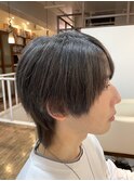 メンズカット/ グレージュ/アッシュブラック/ウルフ/ブリーチ