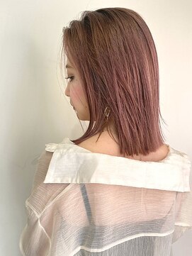 ジアン バイ ミルボン 西宮ガーデンズプラス(GIEN by milbon) 切りっぱなしボブ/ピンクベージュ/濱田 実果