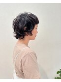 クセ毛風ショートバングボブ