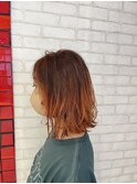 20代30代40代ダブルカラー透明感毛先パーマ風肩ライン外ハネ