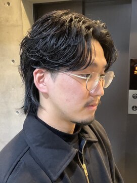 ブルニール 心斎橋(BLEUNIR) ウルフ センターパート ニュアンスパーマ フェザーパーマ