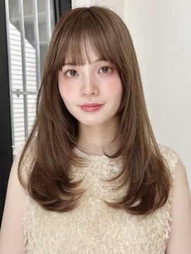 ローネス ギンザ(LONESS ginza) レイヤーカット/小顔カット/マロンベージュ/くすみベージュ