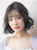 デジタルパーマ波ウェーブボブゆるふわ日吉